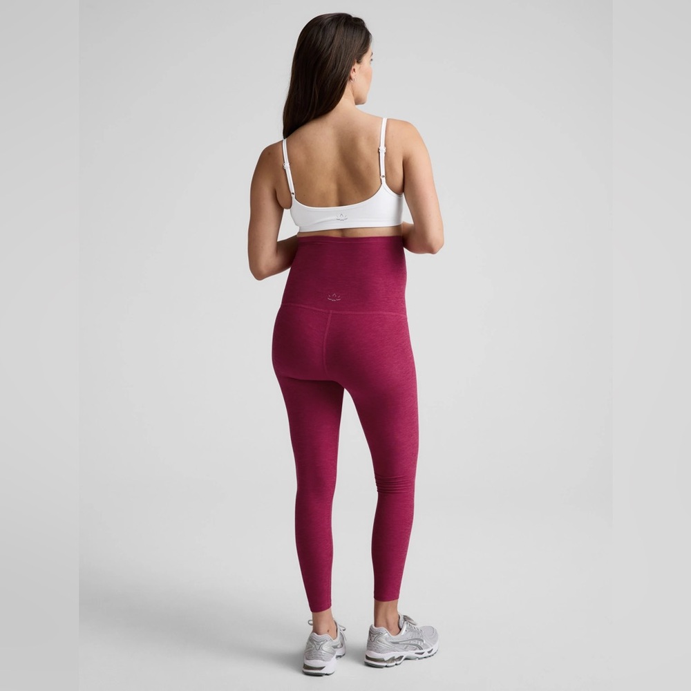 Beyond Yoga Spacedye Love the Bump Maternity Legging Size S Sangria Heather